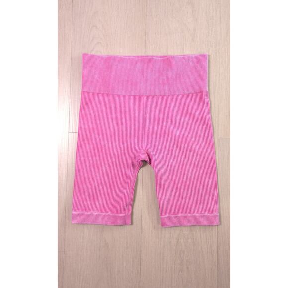 Better Be Ribbed Biker Shorts Pink Seamless S/M Women's - Picture 1 of 8